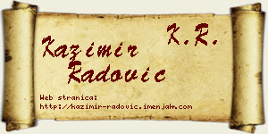 Kazimir Radović vizit kartica